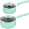 imageUtopia Kitchen Nonstick Saucepan Set with Lid 1 Quart and 2 Quarts Multipurpose Pots Set for Home Kitchen or Restaurant GreyBlackGreenBlack