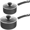imageUtopia Kitchen Nonstick Saucepan Set with Lid 1 Quart and 2 Quarts Multipurpose Pots Set for Home Kitchen or Restaurant GreyBlackGreyBlack