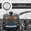 imageUtopia Kitchen Nonstick Saucepan Set with Lid 1 Quart and 2 Quarts Multipurpose Pots Set for Home Kitchen or Restaurant GreyBlackGreyBlack