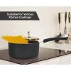 imageUtopia Kitchen Nonstick Saucepan Set with Lid 1 Quart and 2 Quarts Multipurpose Pots Set for Home Kitchen or Restaurant GreyBlackGreyBlack