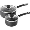 imageUtopia Kitchen Nonstick Saucepan Set with Lid 1 Quart and 2 Quarts Multipurpose Pots Set for Home Kitchen or Restaurant GreyBlackGreyBlack