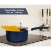 imageUtopia Kitchen Nonstick Saucepan Set with Lid 1 Quart and 2 Quarts Multipurpose Pots Set for Home Kitchen or Restaurant GreyBlackMidnight Blue