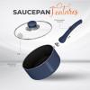 imageUtopia Kitchen Nonstick Saucepan Set with Lid 1 Quart and 2 Quarts Multipurpose Pots Set for Home Kitchen or Restaurant GreyBlackMidnight Blue