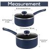 imageUtopia Kitchen Nonstick Saucepan Set with Lid 1 Quart and 2 Quarts Multipurpose Pots Set for Home Kitchen or Restaurant GreyBlackMidnight Blue