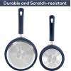imageUtopia Kitchen Nonstick Saucepan Set with Lid 1 Quart and 2 Quarts Multipurpose Pots Set for Home Kitchen or Restaurant GreyBlackMidnight Blue