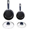 imageUtopia Kitchen Nonstick Saucepan Set with Lid 1 Quart and 2 Quarts Multipurpose Pots Set for Home Kitchen or Restaurant GreyBlackMidnight Blue