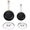 imageUtopia Kitchen Nonstick Saucepan Set with Lid 1 Quart and 2 Quarts Multipurpose Pots Set for Home Kitchen or Restaurant GreyBlackPinkBlack