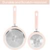 imageUtopia Kitchen Nonstick Saucepan Set with Lid 1 Quart and 2 Quarts Multipurpose Pots Set for Home Kitchen or Restaurant GreyBlackPinkBlack