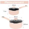 imageUtopia Kitchen Nonstick Saucepan Set with Lid 1 Quart and 2 Quarts Multipurpose Pots Set for Home Kitchen or Restaurant GreyBlackPinkBlack