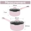imageUtopia Kitchen Nonstick Saucepan Set with Lid 1 Quart and 2 Quarts Multipurpose Pots Set for Home Kitchen or Restaurant GreyBlackPurpleBlack