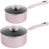 imageUtopia Kitchen Nonstick Saucepan Set with Lid 1 Quart and 2 Quarts Multipurpose Pots Set for Home Kitchen or Restaurant GreyBlackPurpleBlack