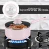 imageUtopia Kitchen Nonstick Saucepan Set with Lid 1 Quart and 2 Quarts Multipurpose Pots Set for Home Kitchen or Restaurant GreyBlackPurpleBlack