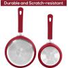imageUtopia Kitchen Nonstick Saucepan Set with Lid 1 Quart and 2 Quarts Multipurpose Pots Set for Home Kitchen or Restaurant GreyBlackRedBlack