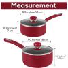 imageUtopia Kitchen Nonstick Saucepan Set with Lid 1 Quart and 2 Quarts Multipurpose Pots Set for Home Kitchen or Restaurant GreyBlackRedBlack