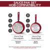 imageUtopia Kitchen Nonstick Saucepan Set with Lid 1 Quart and 2 Quarts Multipurpose Pots Set for Home Kitchen or Restaurant GreyBlackRedBlack