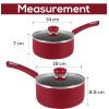imageUtopia Kitchen Nonstick Saucepan Set with Lid 1 Quart and 2 Quarts Multipurpose Pots Set for Home Kitchen or Restaurant GreyBlackRedBlack