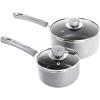 imageUtopia Kitchen Nonstick Saucepan Set with Lid 1 Quart and 2 Quarts Multipurpose Pots Set for Home Kitchen or Restaurant GreyBlackSilverBlack