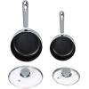 imageUtopia Kitchen Nonstick Saucepan Set with Lid 1 Quart and 2 Quarts Multipurpose Pots Set for Home Kitchen or Restaurant GreyBlackSilverBlack