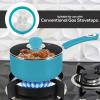 imageUtopia Kitchen Nonstick Saucepan Set with Lid 1 Quart and 2 Quarts Multipurpose Pots Set for Home Kitchen or Restaurant GreyBlackTurquoiseBlack