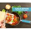 imageUtopia Kitchen Nonstick Saucepan Set with Lid 1 Quart and 2 Quarts Multipurpose Pots Set for Home Kitchen or Restaurant GreyBlackTurquoiseBlack