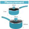 imageUtopia Kitchen Nonstick Saucepan Set with Lid 1 Quart and 2 Quarts Multipurpose Pots Set for Home Kitchen or Restaurant GreyBlackTurquoiseBlack