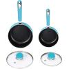 imageUtopia Kitchen Nonstick Saucepan Set with Lid 1 Quart and 2 Quarts Multipurpose Pots Set for Home Kitchen or Restaurant GreyBlackTurquoiseBlack