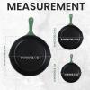 imageUtopia Kitchen Saute Fry Pan  PreSeasoned Cast Iron Skillet Set 3Piece  Frying Pan  6 Inch 8 Inch and 10 Inch Cast Iron Set  Cooking Gift for Men ampamp Women BlackGreen