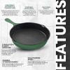 imageUtopia Kitchen Saute Fry Pan  PreSeasoned Cast Iron Skillet Set 3Piece  Frying Pan  6 Inch 8 Inch and 10 Inch Cast Iron Set  Cooking Gift for Men ampamp Women BlackGreen