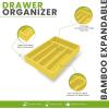 imageUtopia Kitchen Silverware Organizer Bamboo Utensil Drawer Organizer Kitchen Drawer Organizer Silverware Drawer Organizer for Cutlery Utensils ampamp Flatware 5 Compartment Natural Pack of 5Yellow