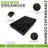 imageUtopia Kitchen Silverware Organizer Bamboo Utensil Drawer Organizer Kitchen Drawer Organizer Silverware Drawer Organizer for Cutlery Utensils ampamp Flatware 5 Compartment Natural Pack of 5Black