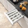 imageUtopia Kitchen Silverware Organizer Bamboo Utensil Drawer Organizer Kitchen Drawer Organizer Silverware Drawer Organizer for Cutlery Utensils ampamp Flatware 5 Compartment Natural Pack of 5White