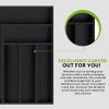 imageUtopia Kitchen Silverware Organizer Bamboo Utensil Drawer Organizer Kitchen Drawer Organizer Silverware Drawer Organizer for Cutlery Utensils ampamp Flatware 5 Compartment Natural Pack of 5Black