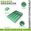 imageUtopia Kitchen Silverware Organizer Bamboo Utensil Drawer Organizer Kitchen Drawer Organizer Silverware Drawer Organizer for Cutlery Utensils ampamp Flatware 5 Compartment Natural Pack of 5Mint