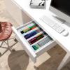 imageUtopia Kitchen Silverware Organizer Bamboo Utensil Drawer Organizer Kitchen Drawer Organizer Silverware Drawer Organizer for Cutlery Utensils ampamp Flatware 5 Compartment Natural Pack of 5White
