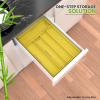 imageUtopia Kitchen Silverware Organizer Bamboo Utensil Drawer Organizer Kitchen Drawer Organizer Silverware Drawer Organizer for Cutlery Utensils ampamp Flatware 5 Compartment Natural Pack of 5Yellow