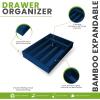 imageUtopia Kitchen Silverware Organizer Bamboo Utensil Drawer Organizer Kitchen Drawer Organizer Silverware Drawer Organizer for Cutlery Utensils ampamp Flatware 5 Compartment Natural Pack of 5Blue