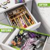 imageUtopia Kitchen Silverware Organizer Bamboo Utensil Drawer Organizer Kitchen Drawer Organizer Silverware Drawer Organizer for Cutlery Utensils ampamp Flatware 5 Compartment Natural Pack of 5Natural