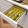 imageUtopia Kitchen Silverware Organizer Bamboo Utensil Drawer Organizer Kitchen Drawer Organizer Silverware Drawer Organizer for Cutlery Utensils ampamp Flatware 5 Compartment Natural Pack of 5Yellow