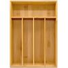 imageUtopia Kitchen Silverware Organizer Bamboo Utensil Drawer Organizer Kitchen Drawer Organizer Silverware Drawer Organizer for Cutlery Utensils ampamp Flatware 5 Compartment Natural Pack of 5Natural