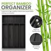 imageUtopia Kitchen Silverware Organizer Bamboo Utensil Drawer Organizer Kitchen Drawer Organizer Silverware Drawer Organizer for Cutlery Utensils ampamp Flatware 5 Compartment Natural Pack of 5Black