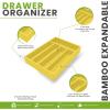 imageUtopia Kitchen Silverware Organizer Bamboo Utensil Drawer Organizer Kitchen Drawer Organizer Silverware Drawer Organizer for Cutlery Utensils ampamp Flatware 5 Compartment Natural Pack of 5Yellow