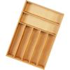 imageUtopia Kitchen Silverware Organizer Bamboo Utensil Drawer Organizer Kitchen Drawer Organizer Silverware Drawer Organizer for Cutlery Utensils ampamp Flatware 5 Compartment Natural Pack of 5Natural