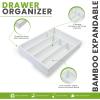 imageUtopia Kitchen Silverware Organizer Bamboo Utensil Drawer Organizer Kitchen Drawer Organizer Silverware Drawer Organizer for Cutlery Utensils ampamp Flatware 5 Compartment Natural Pack of 5White