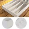 imageUtopia Kitchen Silverware Organizer Bamboo Utensil Drawer Organizer Kitchen Drawer Organizer Silverware Drawer Organizer for Cutlery Utensils ampamp Flatware 5 Compartment Natural Pack of 5White
