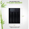 imageUtopia Kitchen Silverware Organizer Bamboo Utensil Drawer Organizer Kitchen Drawer Organizer Silverware Drawer Organizer for Cutlery Utensils ampamp Flatware 5 Compartment Natural Pack of 5Black