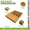 imageUtopia Kitchen Silverware Organizer Bamboo Utensil Drawer Organizer Kitchen Drawer Organizer Silverware Drawer Organizer for Cutlery Utensils ampamp Flatware 5 Compartment Natural Pack of 5Natural