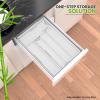 imageUtopia Kitchen Silverware Organizer Bamboo Utensil Drawer Organizer Kitchen Drawer Organizer Silverware Drawer Organizer for Cutlery Utensils ampamp Flatware 5 Compartment Natural Pack of 5White