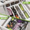 imageUtopia Kitchen Silverware Organizer Bamboo Utensil Drawer Organizer Kitchen Drawer Organizer Silverware Drawer Organizer for Cutlery Utensils ampamp Flatware 5 Compartment Natural Pack of 5White
