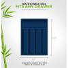 imageUtopia Kitchen Silverware Organizer Bamboo Utensil Drawer Organizer Kitchen Drawer Organizer Silverware Drawer Organizer for Cutlery Utensils ampamp Flatware 5 Compartment Natural Pack of 5Blue