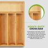 imageUtopia Kitchen Silverware Organizer Bamboo Utensil Drawer Organizer Kitchen Drawer Organizer Silverware Drawer Organizer for Cutlery Utensils ampamp Flatware 5 Compartment Natural Pack of 5Natural